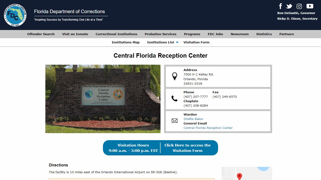 Central Florida Reception Center -- Florida Department of Corrections
