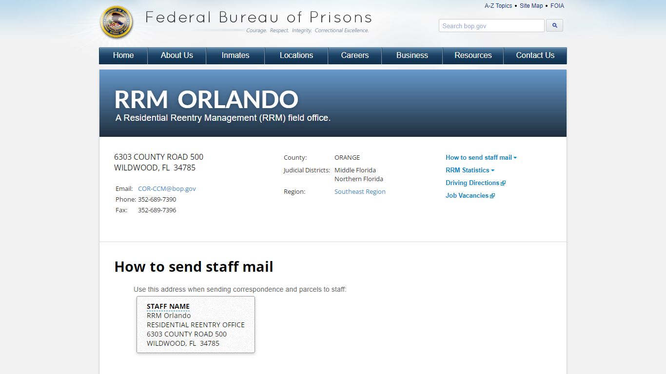 RRM Orlando - Federal Bureau of Prisons